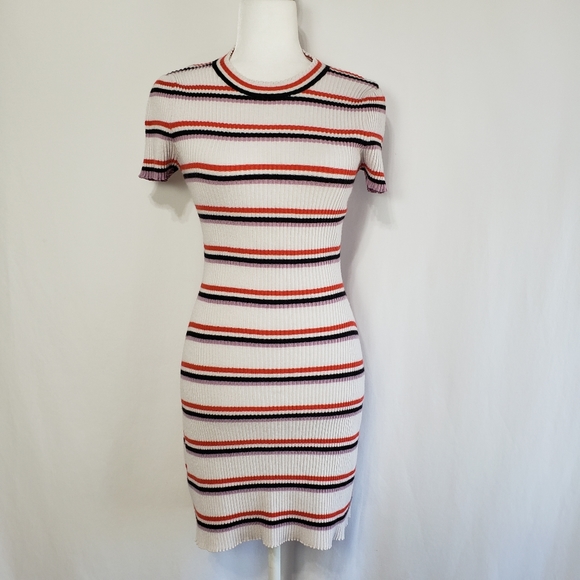Free People Ribbed Knit Stripe Bodycon Dress - Picture 1 of 5